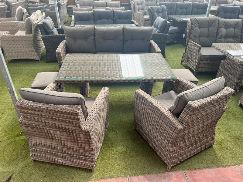 Sapcote Modular Lounge Dining Set Brown